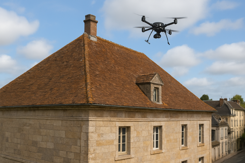 Entreprise pour le nettoyage de façade et toiture pour collectivités territoriales en Seine-Maritime 76 : Prestation écologique avec un drone