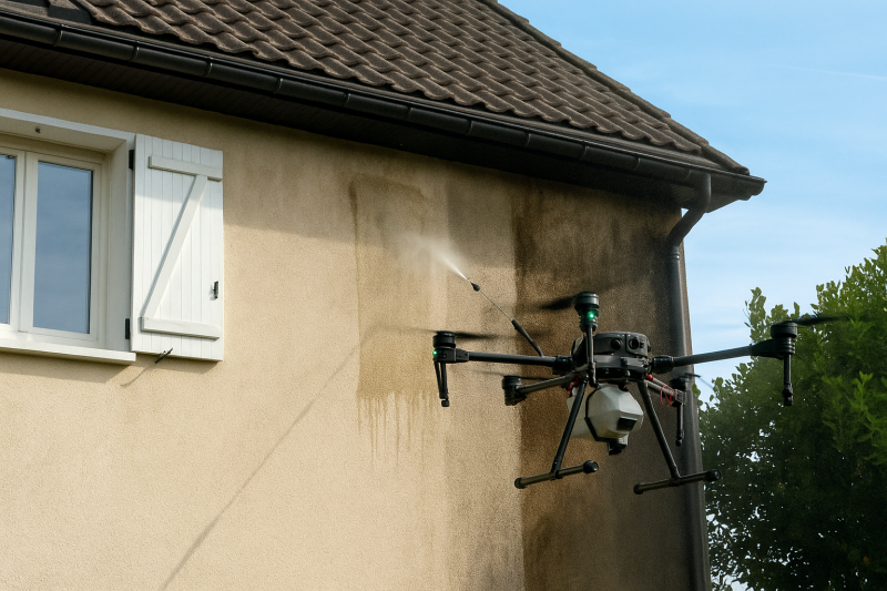 Devis pour entretien façade maison individuelle par drone avec traitement hydrofuge longue durée Le Havre en Normandie