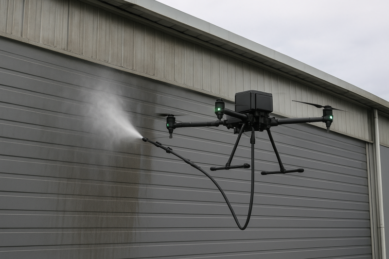 Nettoyage de façades de bâtiments indutriels Le Havre : Une prestation par un drone dernière génération et écologique