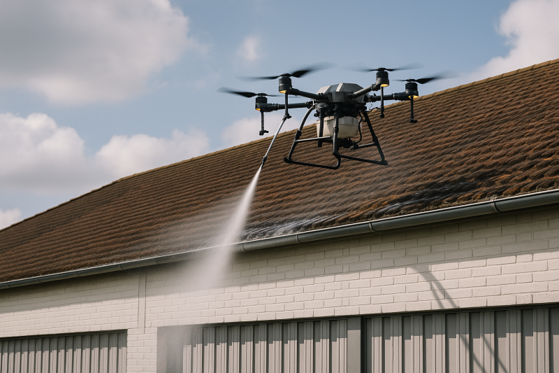 nettoyage de toiture et de façade par drone